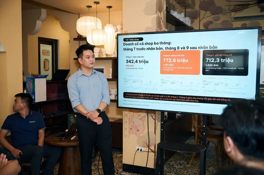 Đức Duy cùng khán phòng xem lại số liệu case study